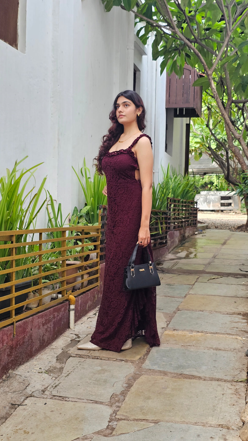 Raschel Backless Maxi Dress