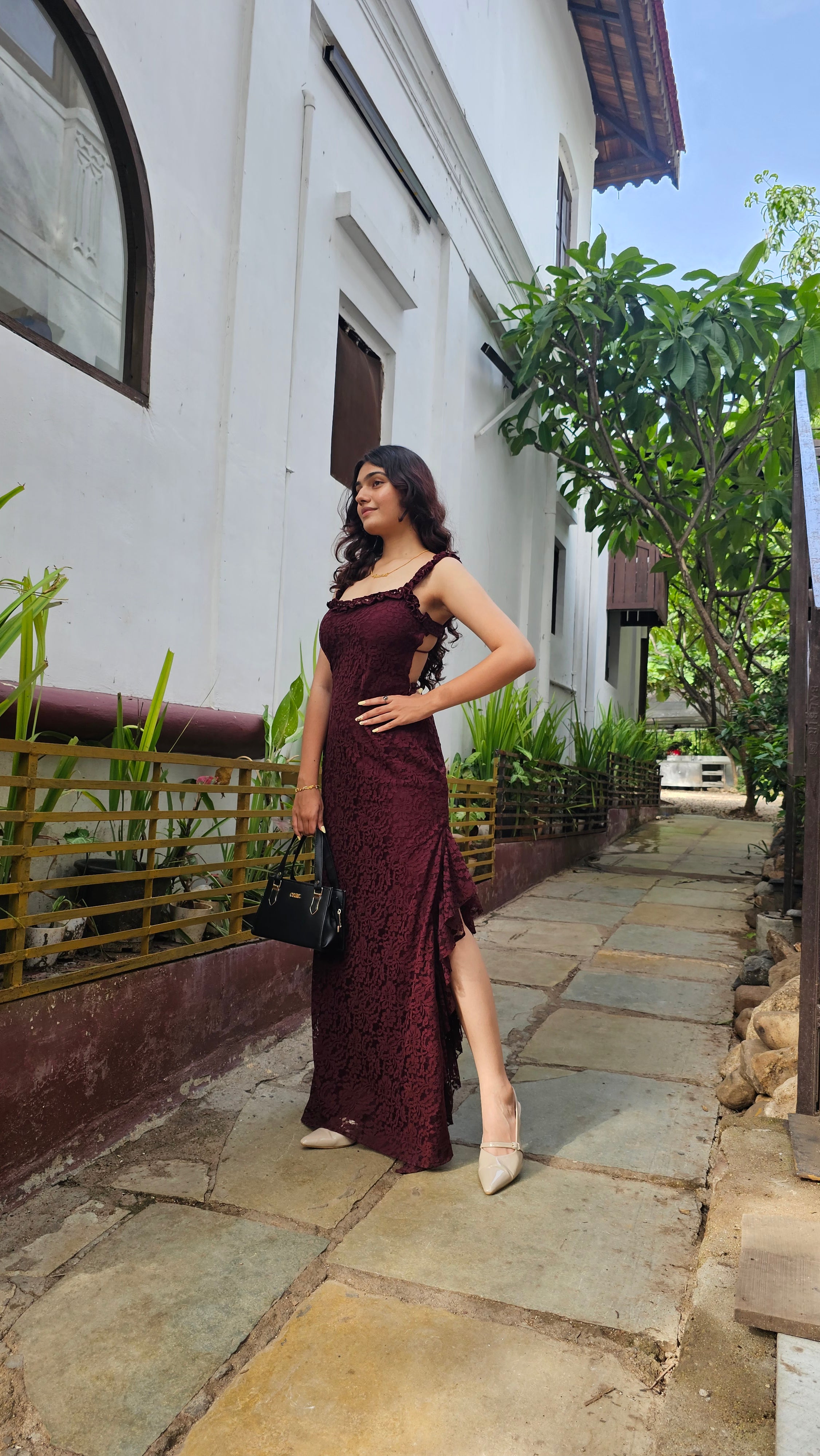 Raschel Backless Maxi Dress