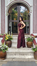 Raschel Backless Lace Maxi Dress