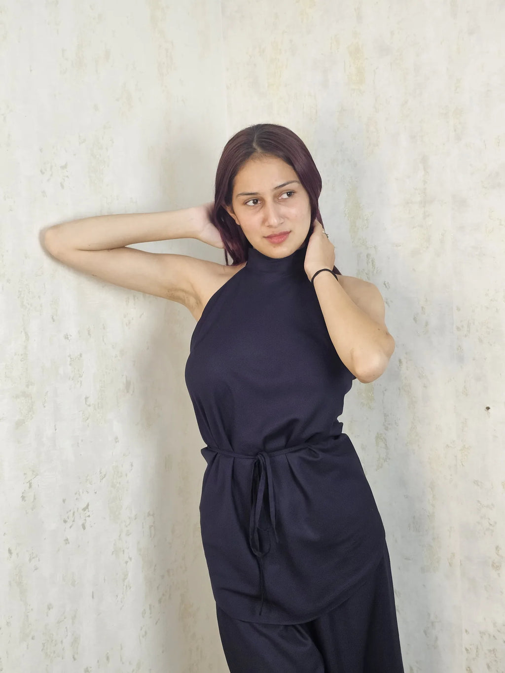 Selene Black Halter Wide-Leg Jumpsuit
