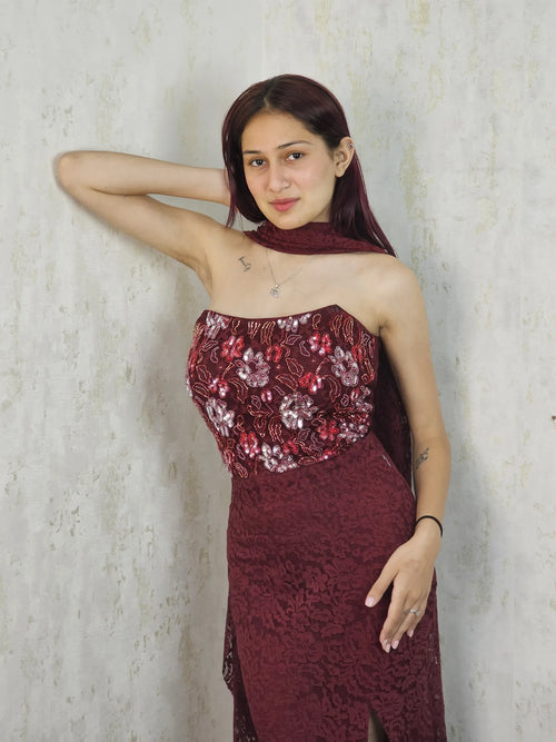 Amara Nocturne Handwork Maxi Gown