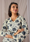Zareen Cream Cotton Bell Sleeve Kurti