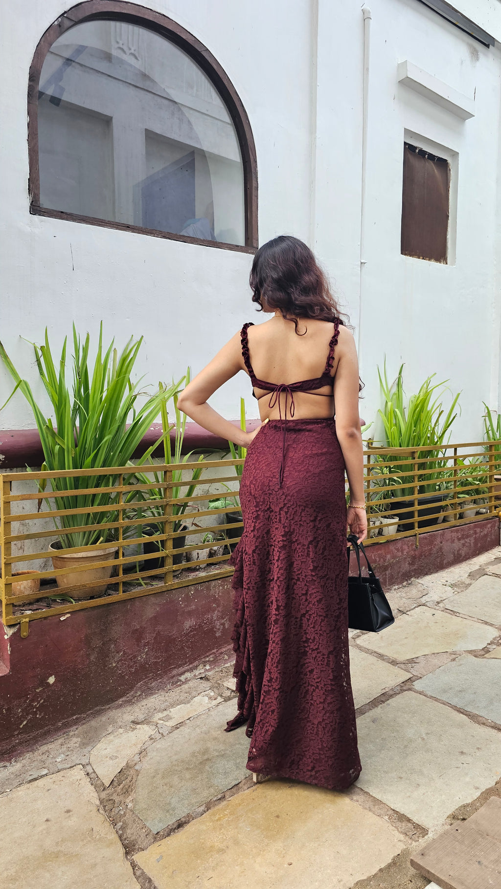 Raschel Backless Maxi Dress