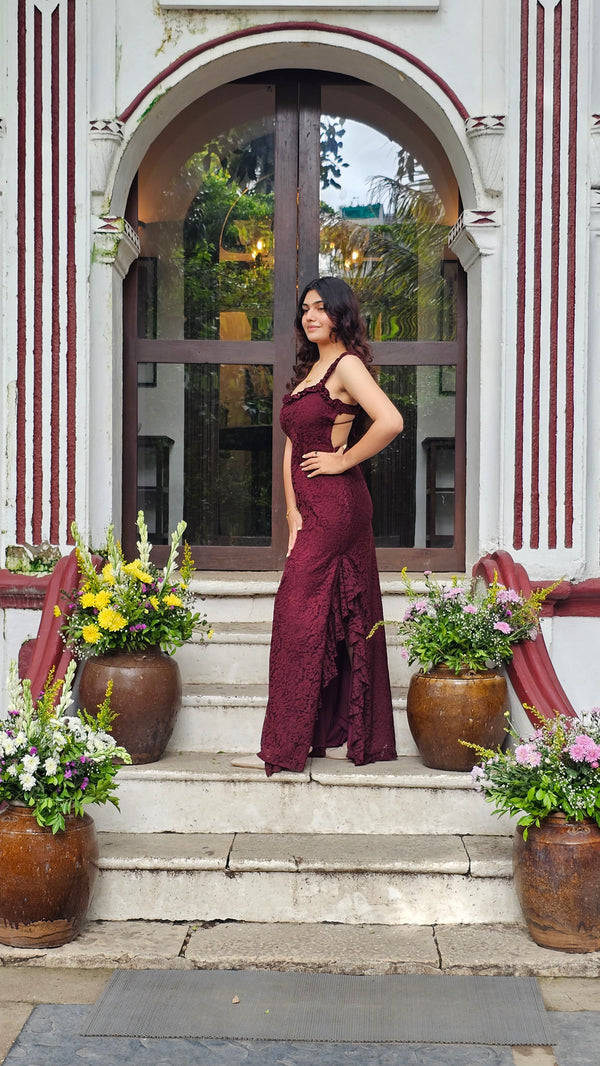 Raschel Backless Maxi Dress